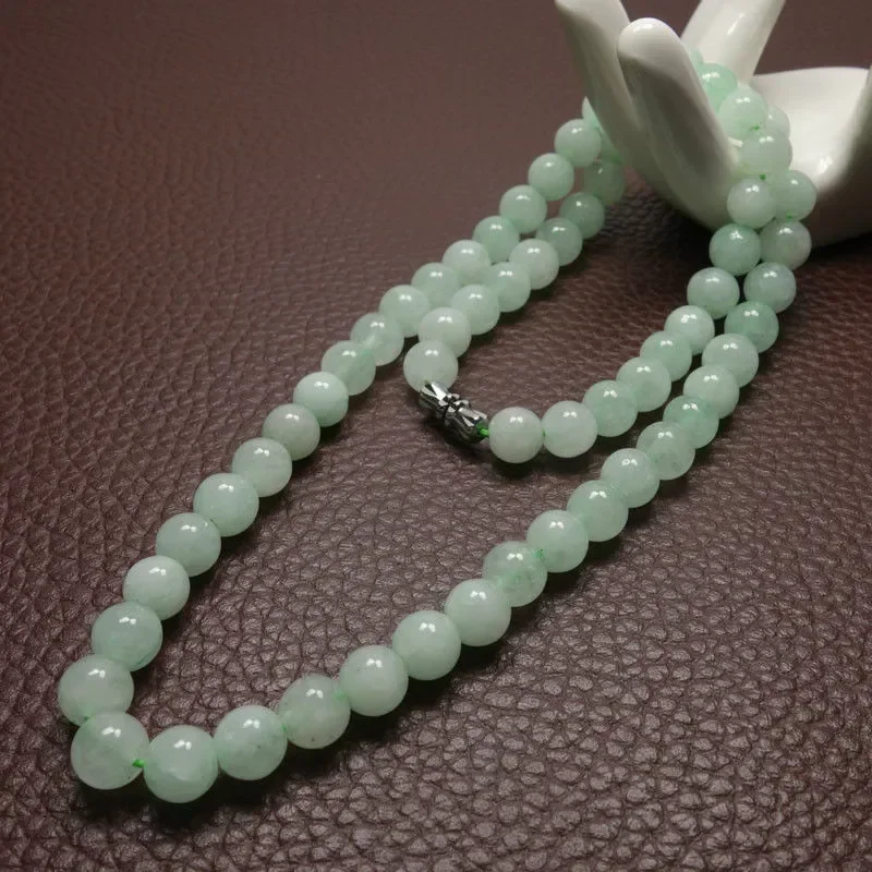 Beading - Ожерелье из зеленых бусин из нефрита,