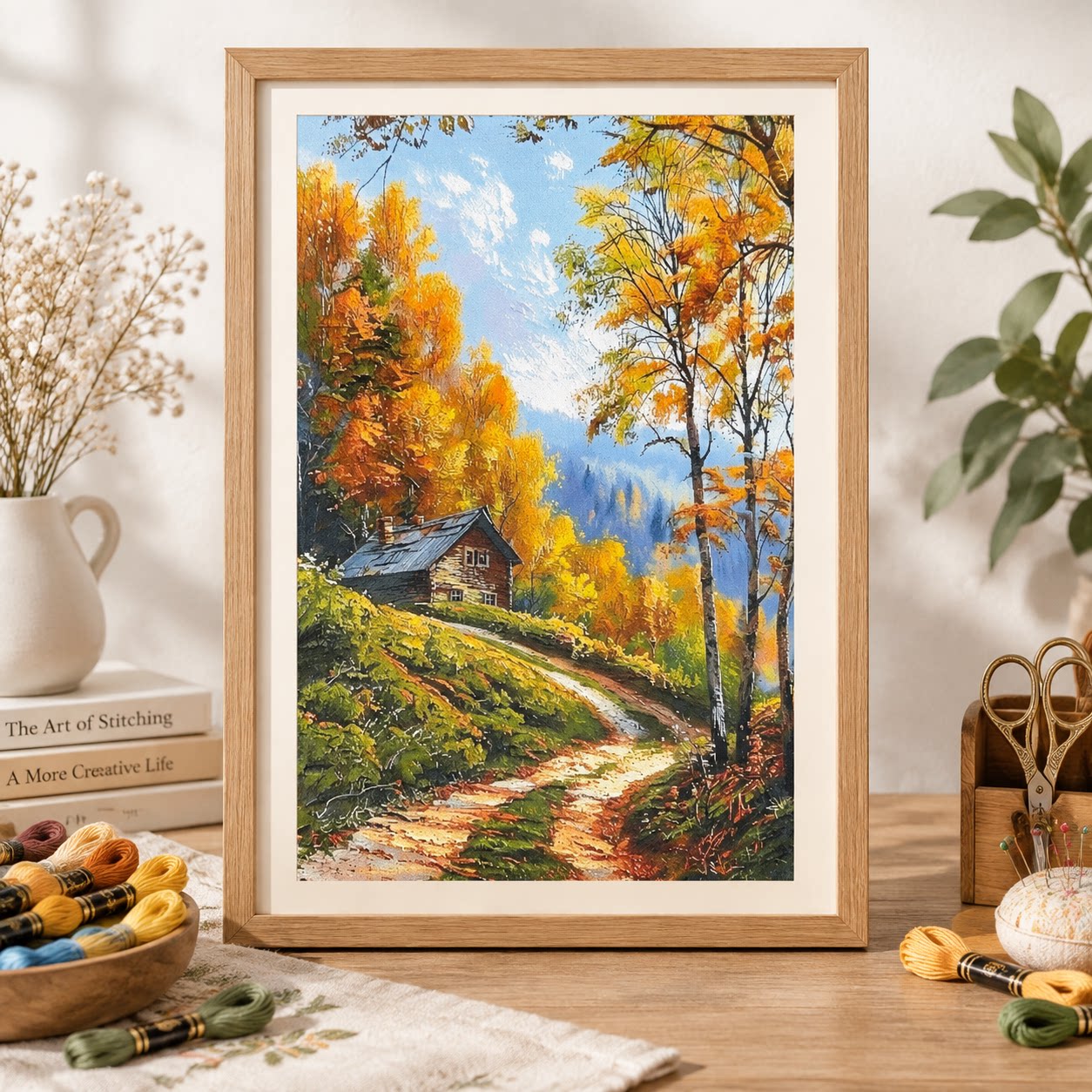 Cross Stitch Stamped Kits Beginners - [ZZ9205-Осенняя лесная хижина] Набор для вышивания