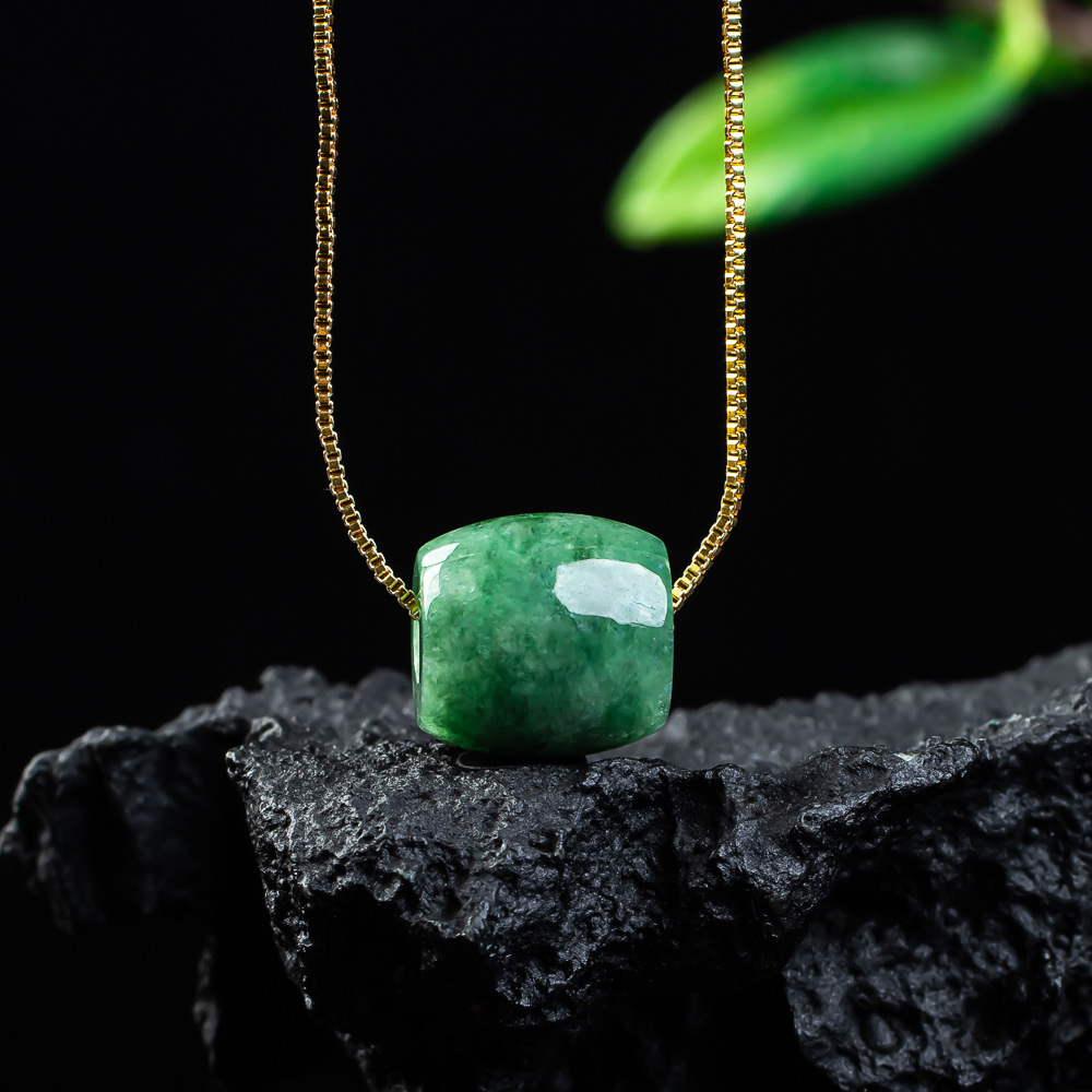 Beading - Натуральный настоящий нефритовый кулон из бисера,