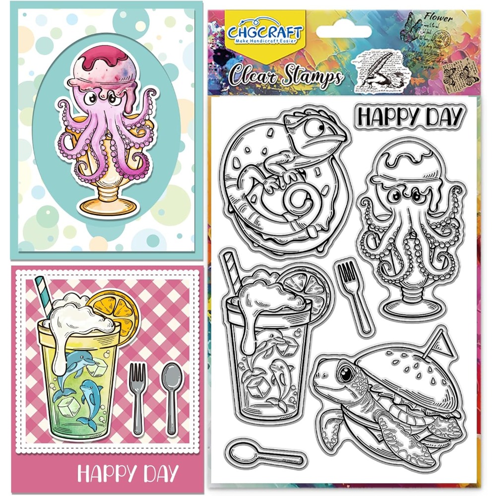 Прозрачные штампы с морскими ж – обзор и цена Clear Silicone Stamps For Card Making